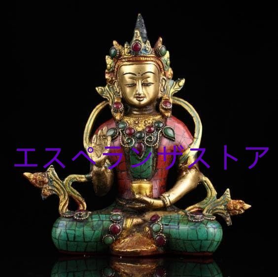 人気No.1 銅像 仏像 銅器 【度母】チベット伝来 銅造 彫刻 祈る 開運