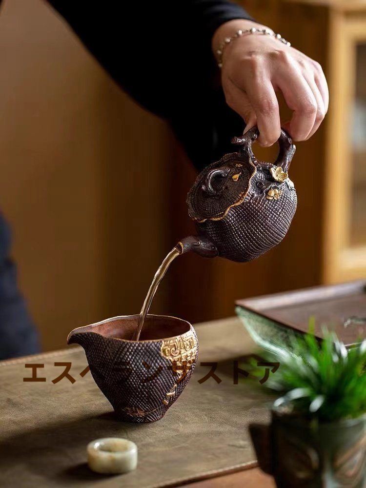 [エスペランザストア]職人手作り 陶器 煎茶道具 茶壺 茶壷 急須 常滑焼 茶器 茶道具 容量：170ML_画像2