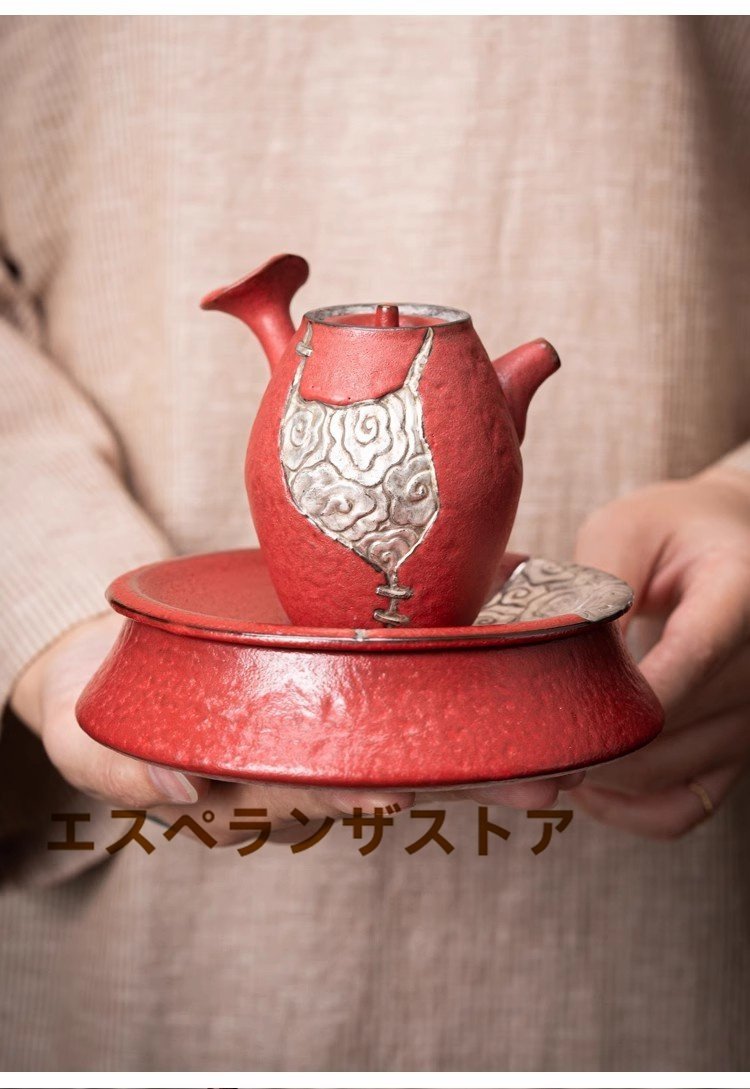 [エスペランザストア]職人手作り 陶器 煎茶道具 茶壺 茶壷 急須 常滑焼 茶器 茶道具 容量：140ML_画像4