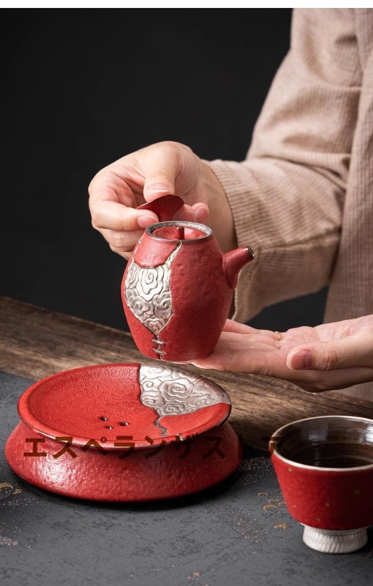 [エスペランザストア]職人手作り 陶器 煎茶道具 茶壺 茶壷 急須 常滑焼 茶器 茶道具 容量：140ML_画像2