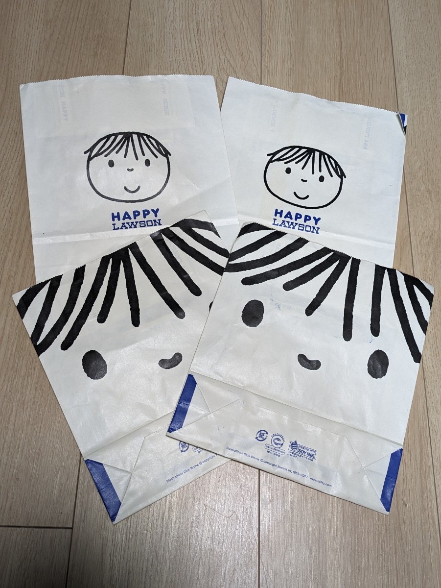 * Lawson Miffy . plate 4 pieces set new goods campaign plate plate LAWSON miffy tableware paper bag attaching 