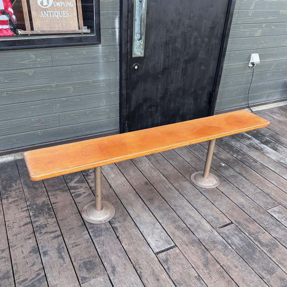 【Vintage】~1970s Wood Bench ウッドベンチ チェア イス 椅子 長椅子 店舗什器 ディスプレイ台 古着 ヴィンテージ アンティーク