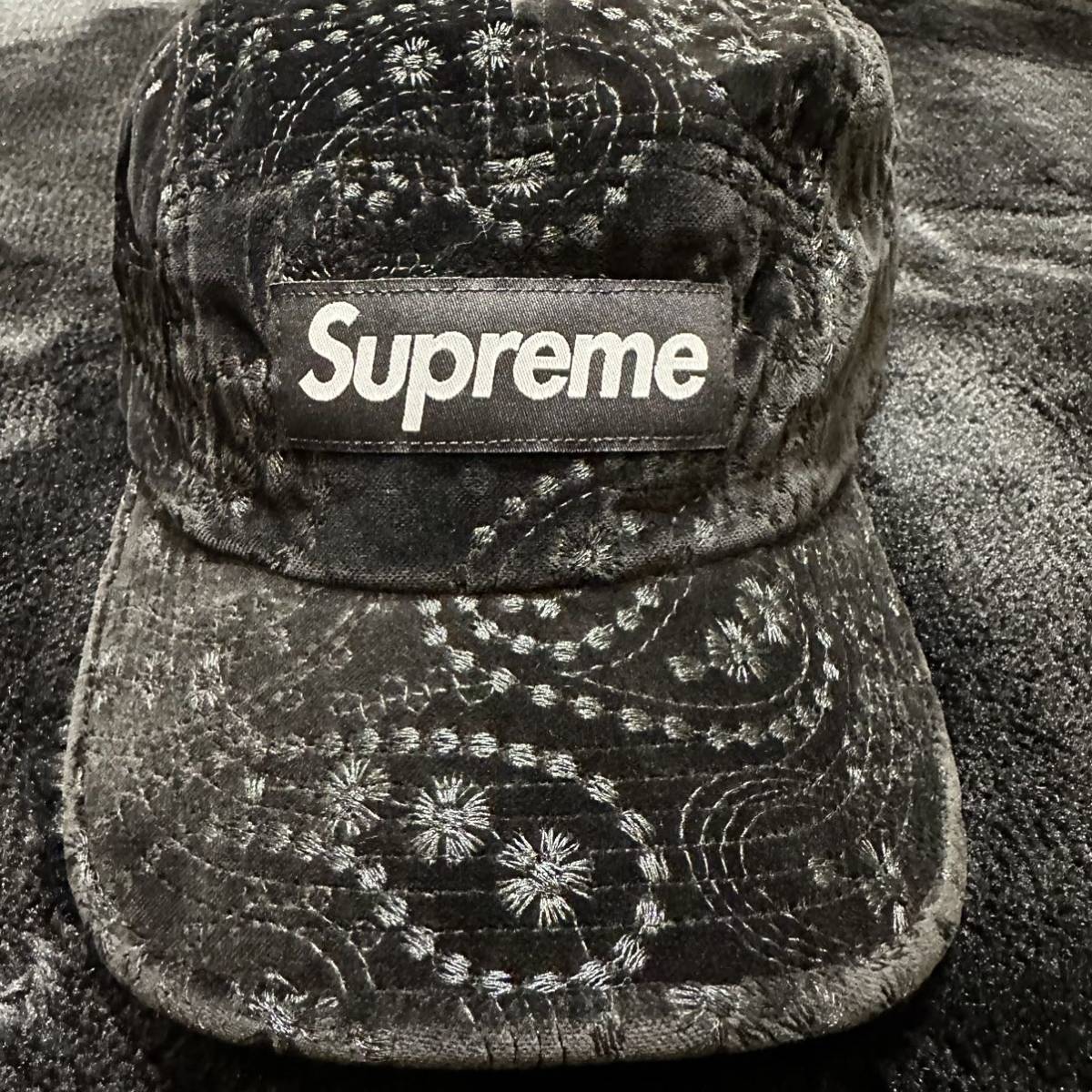 Supreme Velvet Paisley Camp Cap Black シュプリーム ベルベット