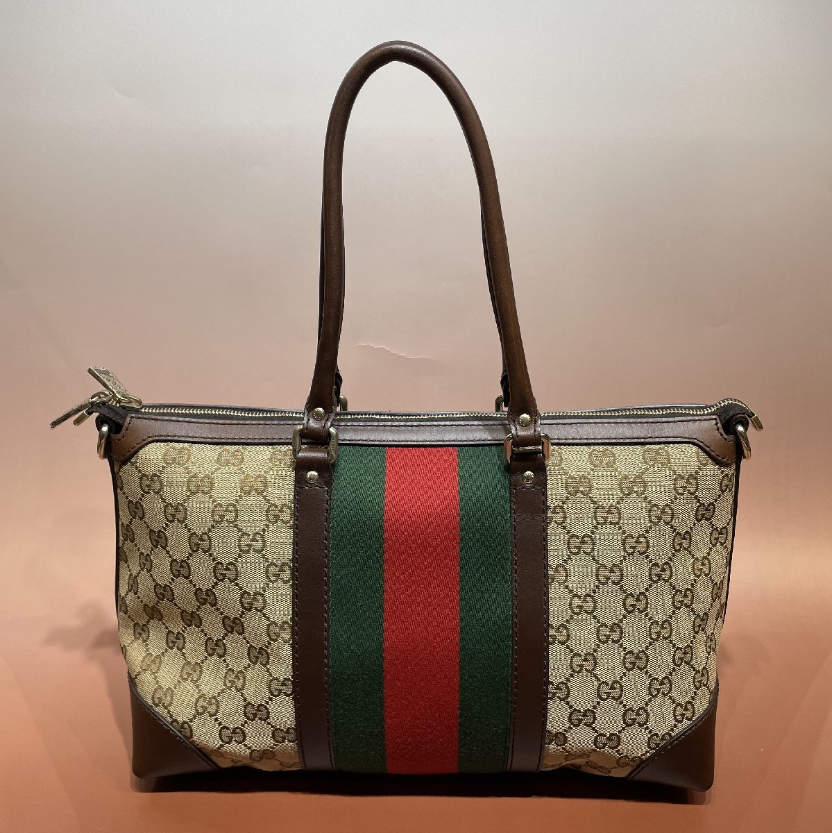 美品 GUCCI GGキャンバス シェリーライン トートバッグ 257341 ハンドバッグ 肩掛け可 メンズ レディース 福井県質屋の質セブン_画像3