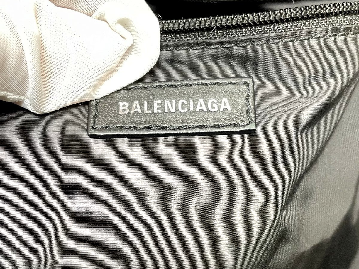  прекрасный товар Balenciaga WEEL Wheel большая вместимость рюкзак нейлон черный 507460 Logo рюкзак мужской женский ломбард. качество seven 