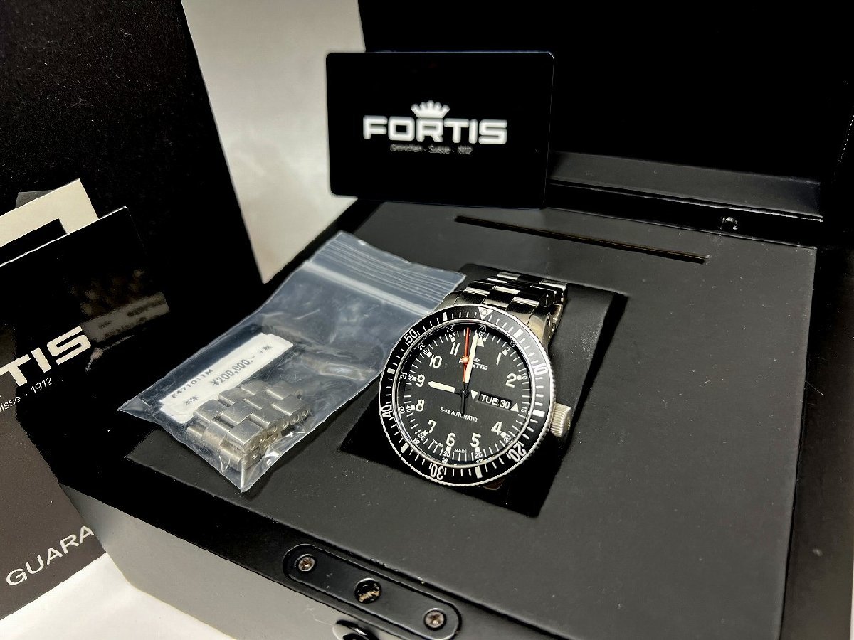 新品同様 FORTIS B42 コスモノート 自動巻き腕時計 647.10.11M 黒文字盤 フォルティス メンズ 福井県質屋の質セブン_画像1