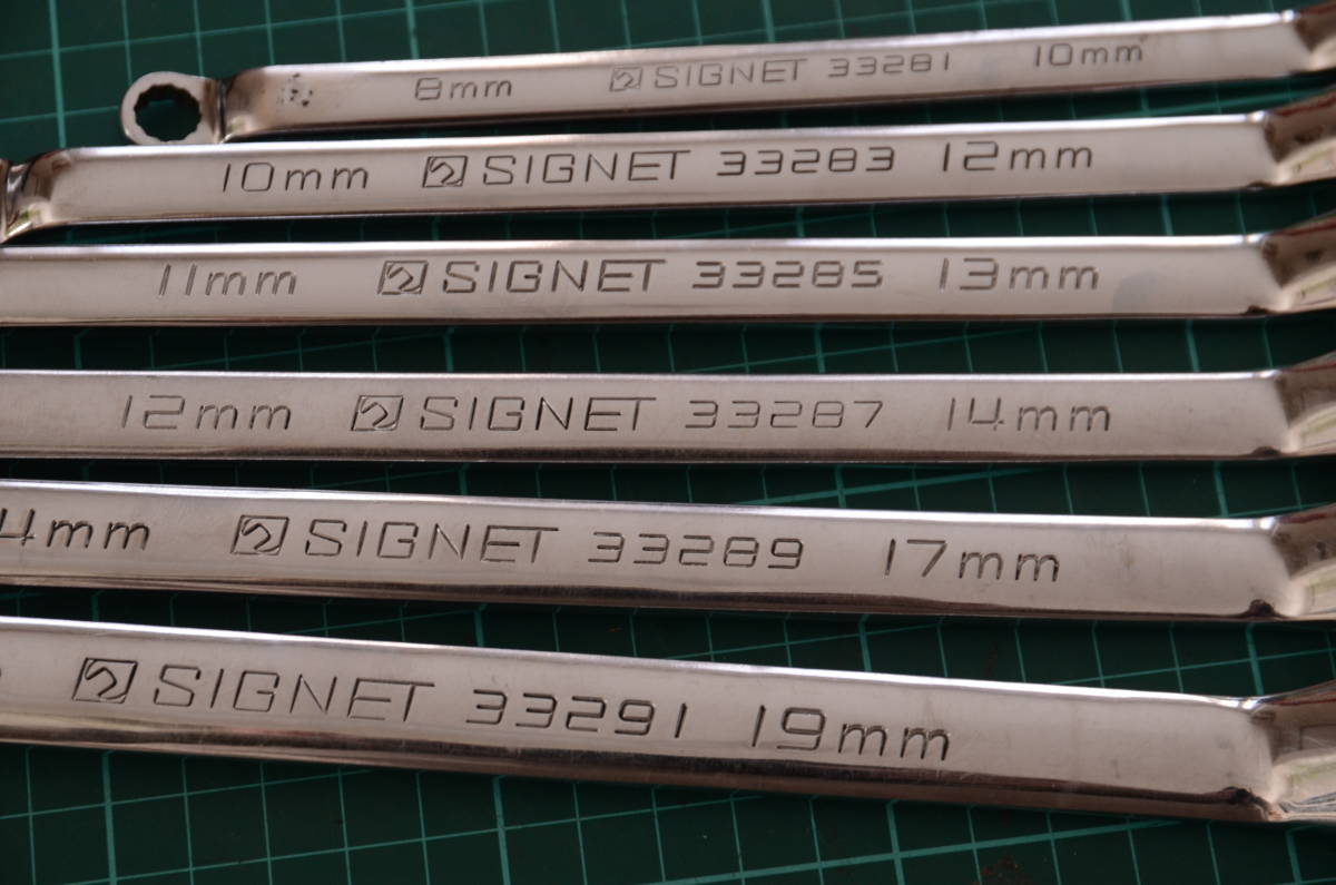 送料185円 SIGNETシグネット　45゜メガネレンチ　6本セット（コンパクトタイプ）　中古　めがね 　KTC　DEEN　TONE派にも_画像5