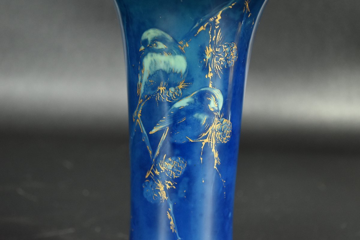 ▼希少 ROYAL WORCESTER ロイヤルウースター 花瓶 1対 フラワーベース 1924年製 アンティーク 金彩 花器 英国 陶器 ENGLAND_画像9