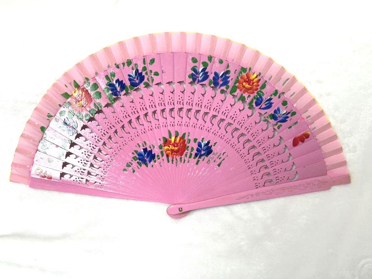  abanico fan flamenco fan both sides paint ... have pink 