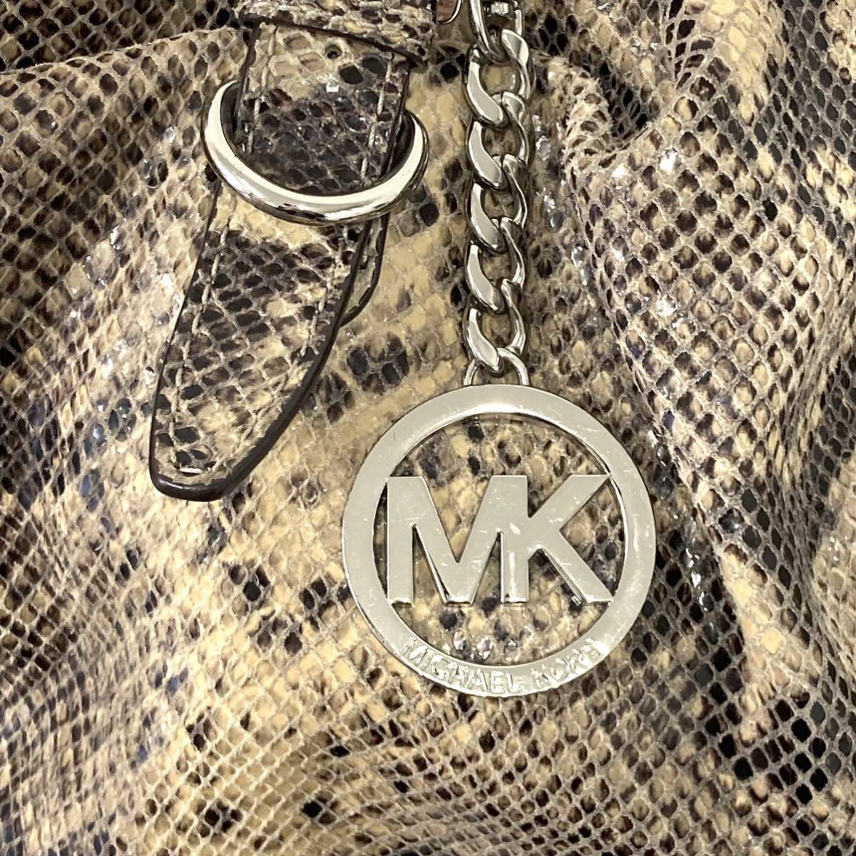 MICHAEL KORS マイケル・コース パイソン ヘビ柄 2WAY ショルダーバッグ ハンドバッグ チェーン_画像6