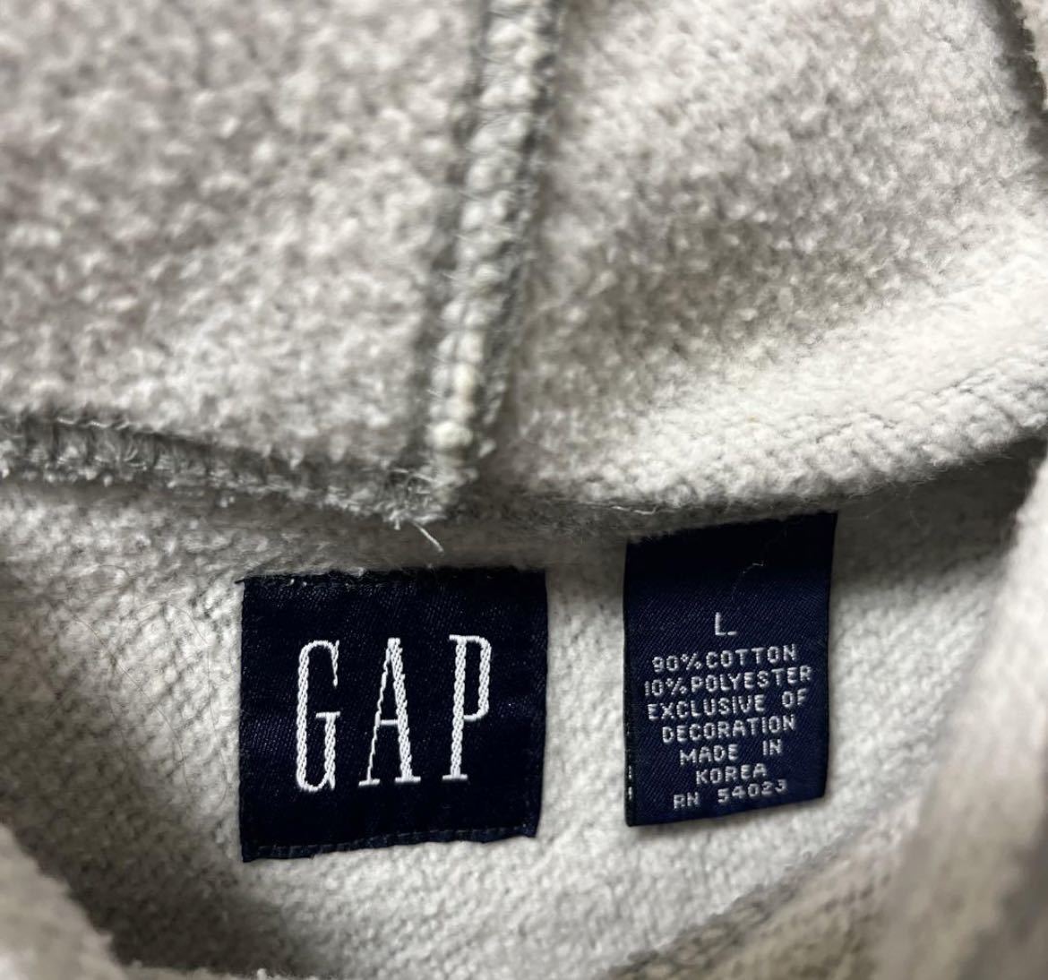 OLD GAP オールド ギャップ パーカー スウェット L デカロゴ ビッグロゴ 刺繍 ワッペン 長袖 プルオーバー 裏起毛 フーディ 90s  90年代