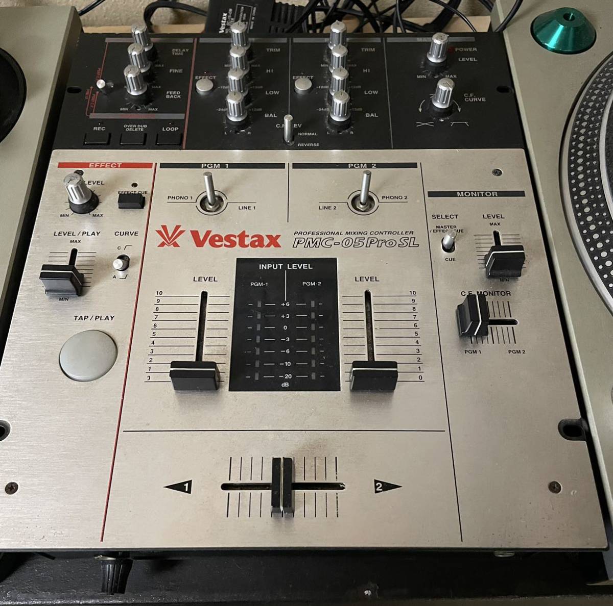 Technics テクニクス ターンテーブルセット DJ セット vestax Shure レコードプレーヤー カートリッジ 付 SL-1200MK5 PMC-05ProSL ミキサー_画像3