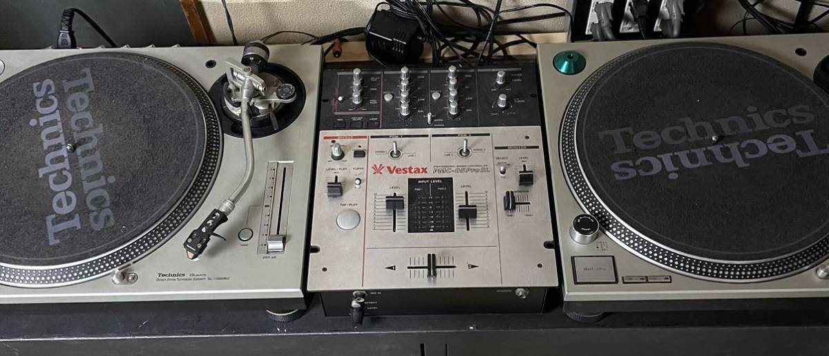 Technics テクニクス ターンテーブルセット DJ セット vestax Shure レコードプレーヤー カートリッジ 付 SL-1200MK5 PMC-05ProSL ミキサー_画像1