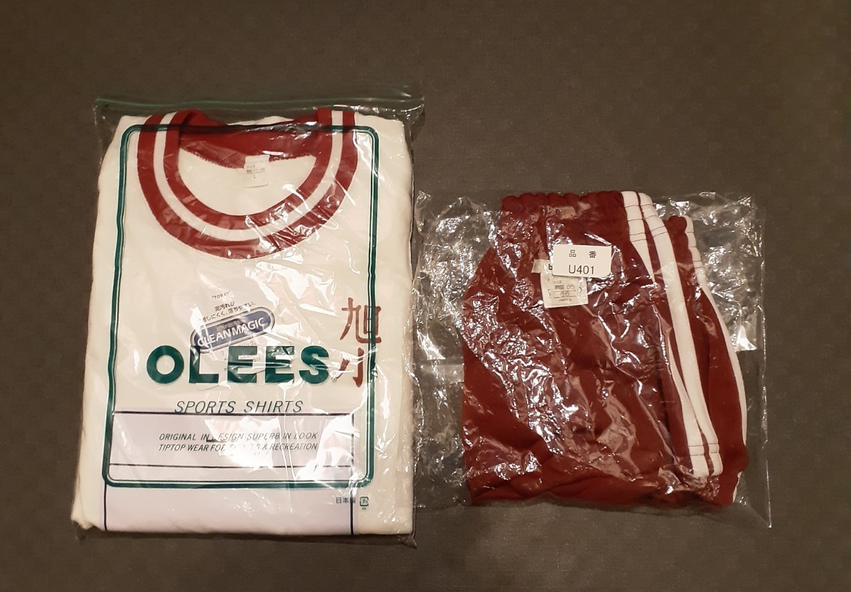 A10◆新品◆OLEES&ブルスク☆校章前後デカゼッケン小学校指定半袖体操服&アレンジブルマ上下Lサイズ/エンジン_画像4