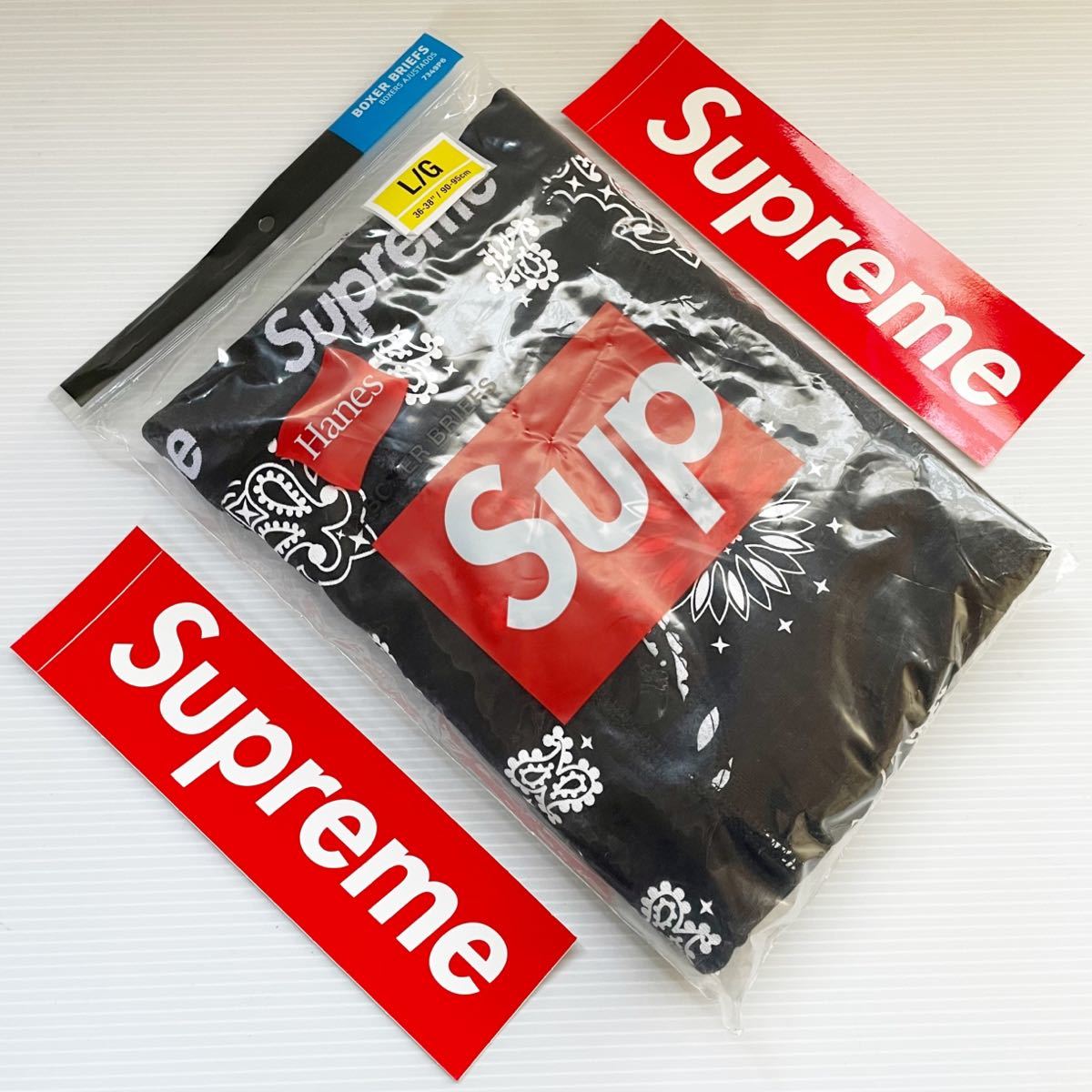 新品★ノベルティ付★Supreme / Hanes Bandana Boxer Briefs 2Pack Black★シュプリーム ヘインズ バンダナ ボクサー ブリーフ 2パック★L_画像4