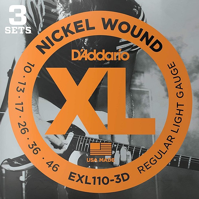 3セットパック D'Addario EXL110-3D Nickel Wound 010-046 ダダリオ エレキギター弦_画像1