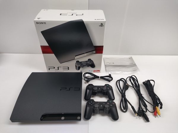 【1円～】SONY PlayStation3 本体+コントローラー2点+各コード チャコールブラック CECH-2100A PS3 動作確認済 初期化済 [3]_画像1