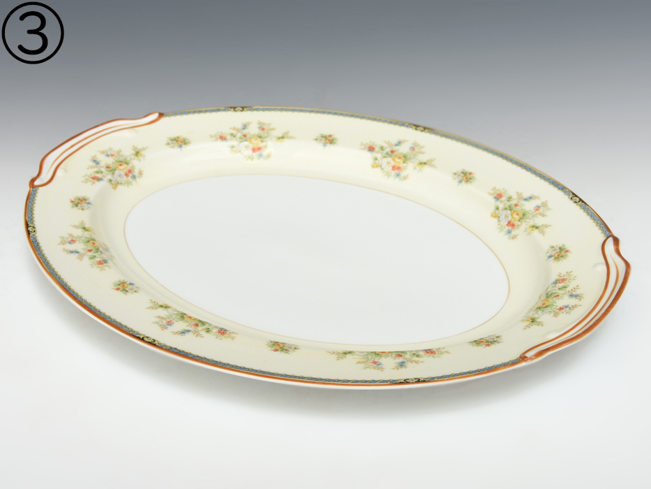 オールドノリタケ ローズチャイナ プレート 6枚セット 1931年~1941年頃 大皿 丸皿 スープ皿 ディナーセット 陶磁器 西洋美術　　z6173a_画像4