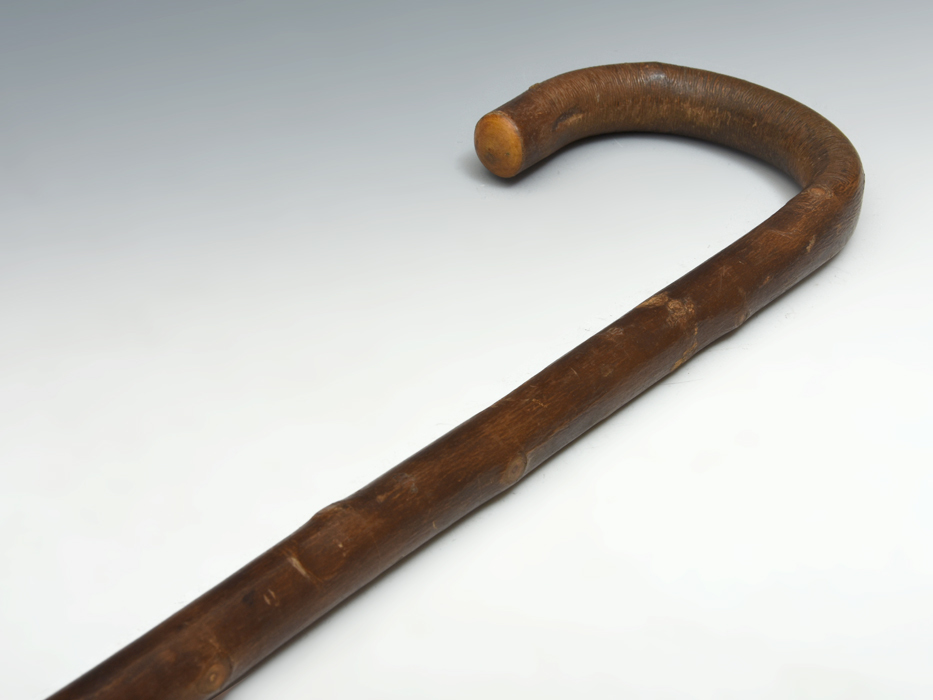 桜製 大曲 一本杖 全長:89.5cm 重:353g ステッキ 杖 木工芸 天然木　z6189t_画像3
