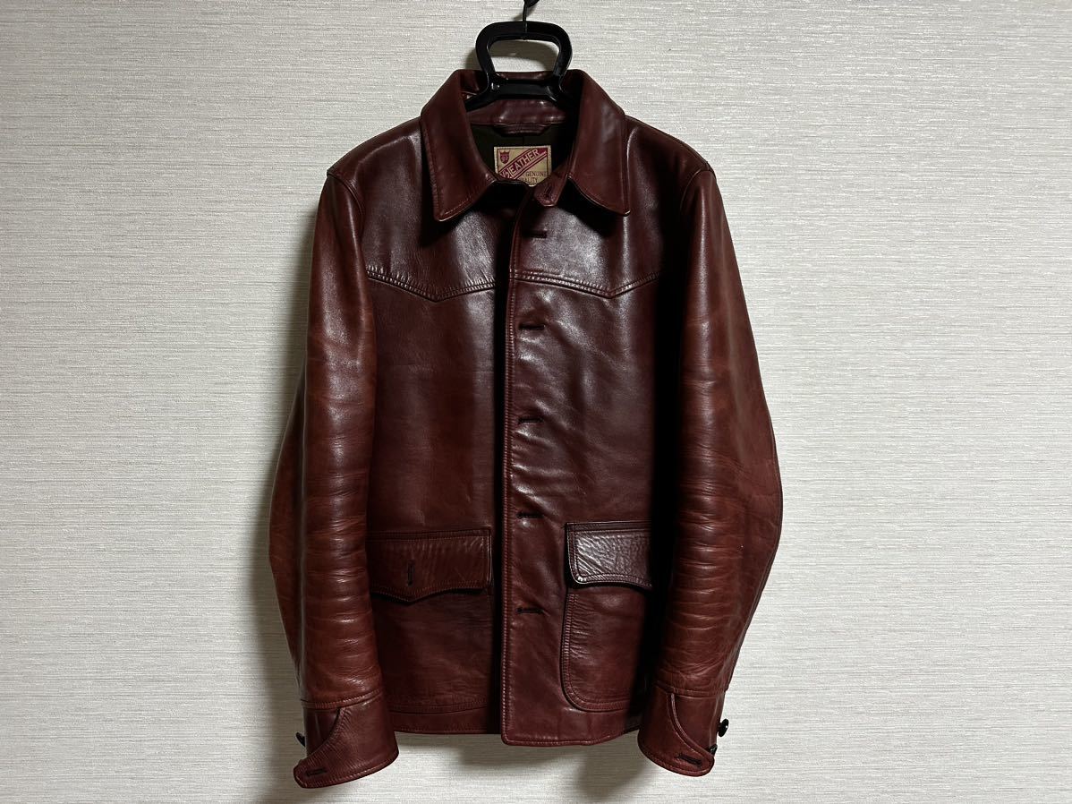 ワイツーレザー　カーコート　レザージャケット Y'2 leather ホースハイド　馬革　40 革ジャン