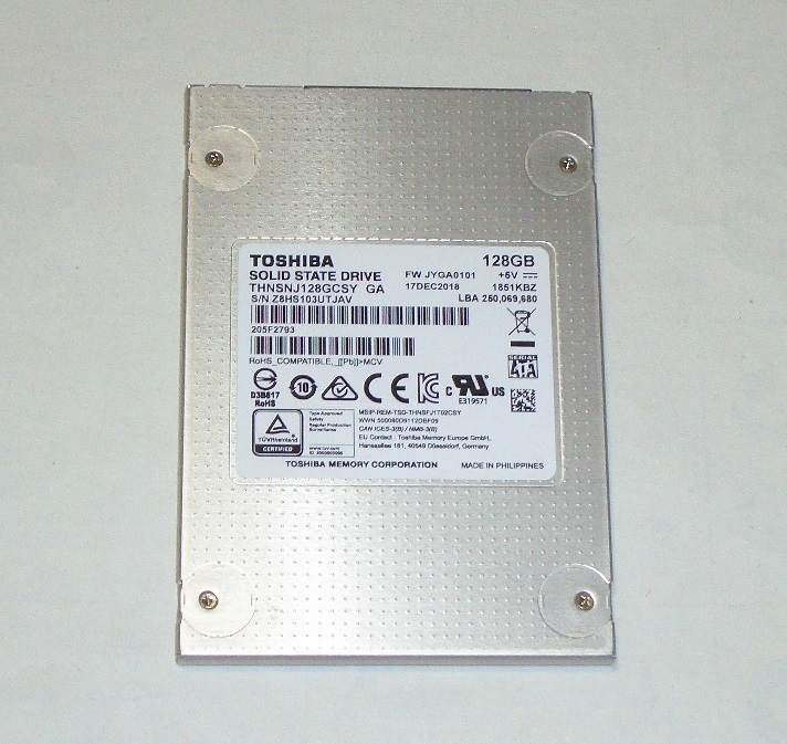 ◆東芝製 HG6シリーズ SATA 2.5 128GB『THNSNJ128GCSY』正常動作品 即決！★送料140円！_画像1