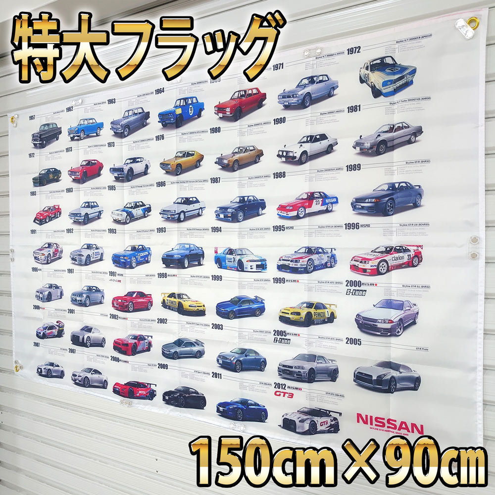 日産歴代車種 フラッグ P246 高品質バナー 旗 GTRバナー 限定　GT-R ポスター USAノベルティー 歴代モデル インテリア雑貨 ガレージ雑貨_画像3