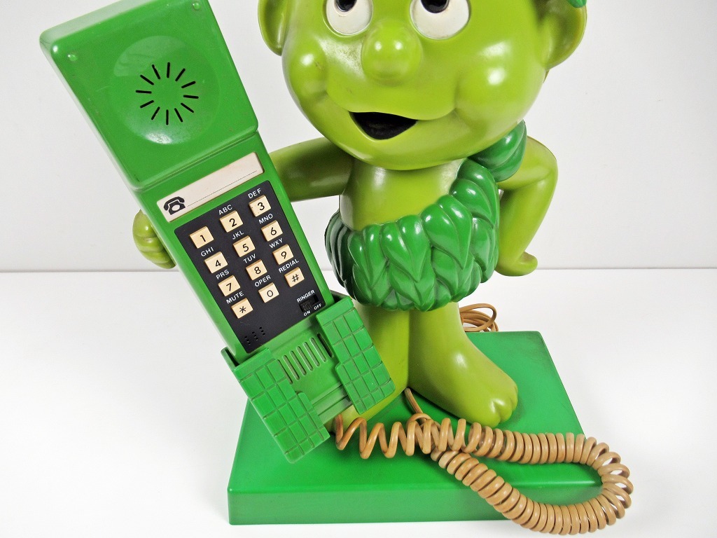 ◆[A115]ヴィンテージ　グリーンジャイアント リトルスプラウト　電話機　プッシュ ボタン　1980代　Little Green Sprout Telephone_画像5