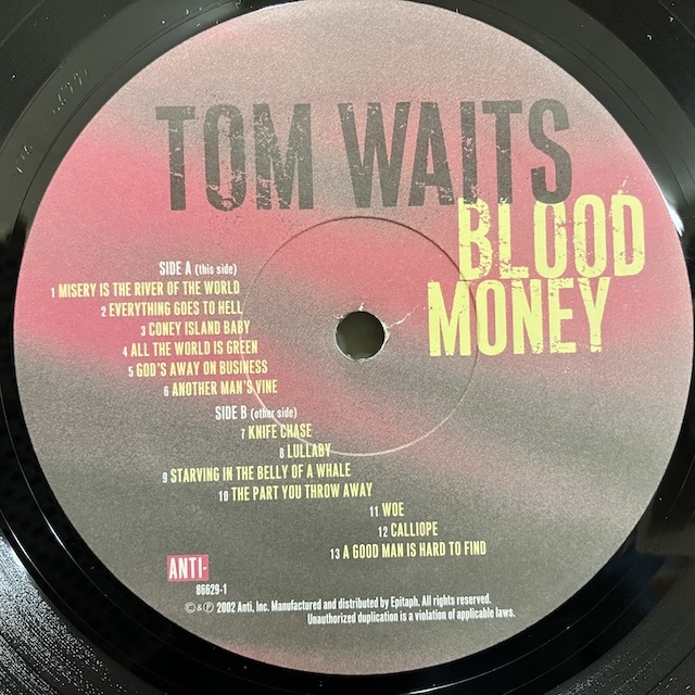 ★即決 ROCK Tom Waits / Blood Money 86629-1 r13577 米オリジナル トム・ウェイツ_画像4