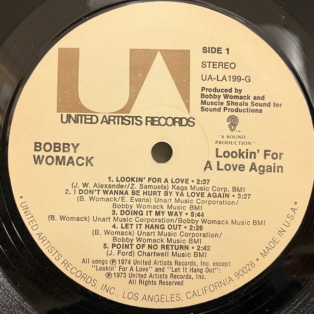 ★即決 SOUL Bobby Womack / Lookin' for A Love Again Ua-la199-g ss24196 米オリジナル、TML刻印 _画像3