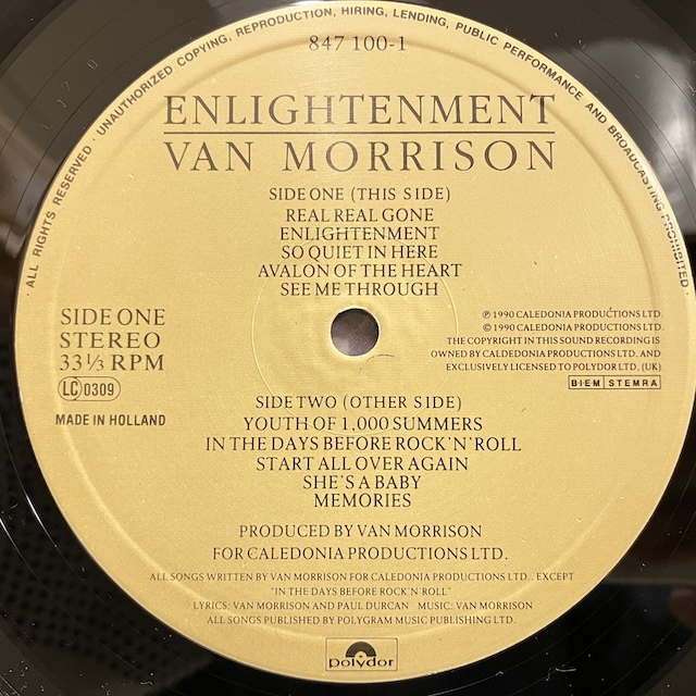★即決 ROCK Van Morrison / Enlightenment 847100-1 r13592 英オリジナル ヴァン・モリソン_画像4