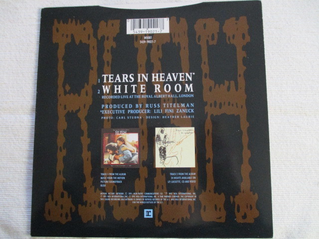 ERIC CLAPTON 7！TEARS IN HEAVEN, WHITE ROOM LIVE, UK 7インチ EP 45, 美品_画像2