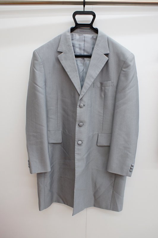  first come, first served! free shipping *4000 jpy uniformity sale * tuxedo * used *M1227-7*OLL*Verita/ gray series 