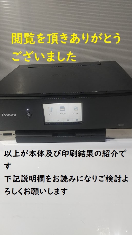  キャノン　ピクサス　TS8430 BK（ブラック）インクジェットプリンター　印刷枚数　1848枚　中古現状品_画像10