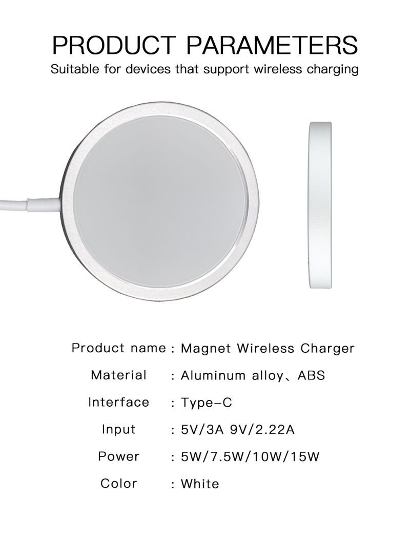 Magsafe 携帯 Qi 充電器 ワイヤレス 充電 Apple iPhone AirPods Qi対応 15W_画像3