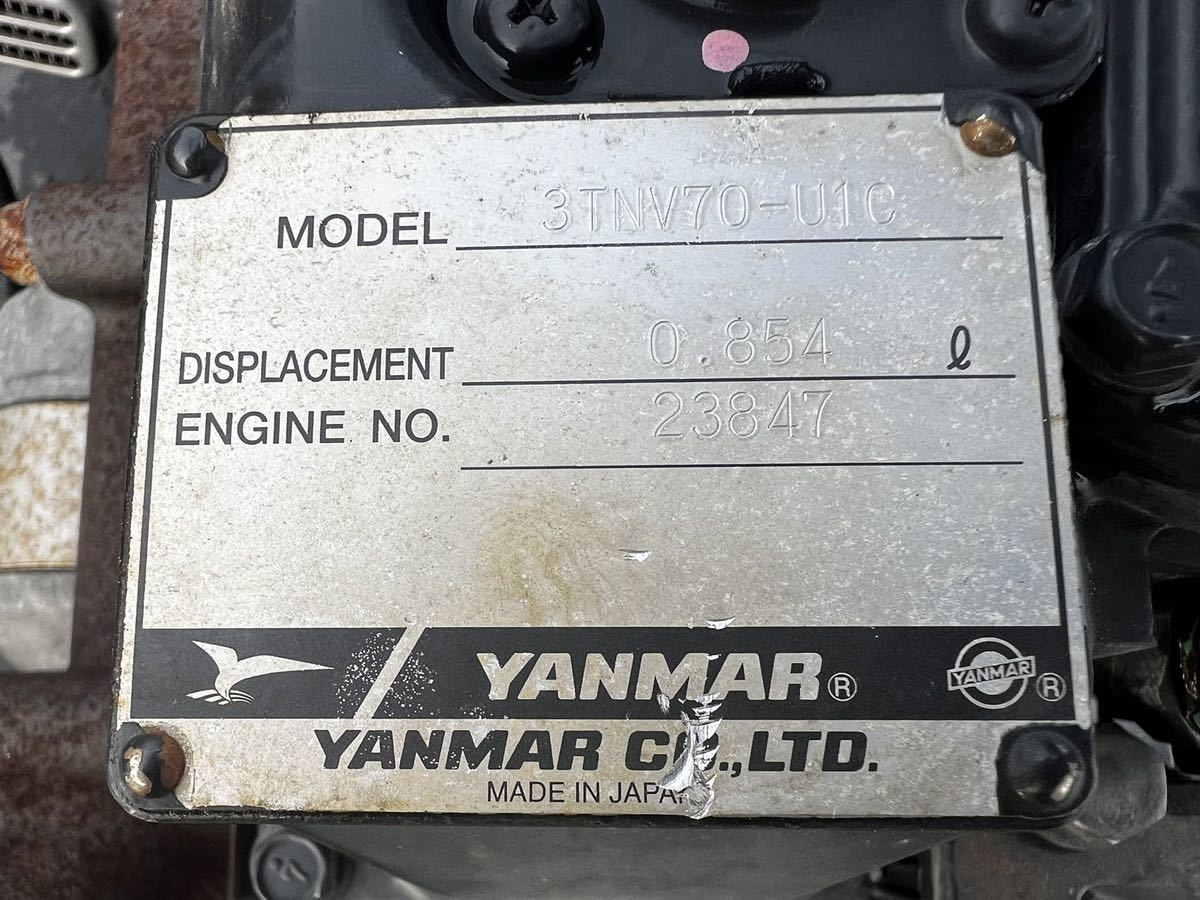 ディーゼルエンジン　ヤンマーコンバインAJ319より外した 使用756H 3TNV70-U1C 中古現状品　即使用可能_画像9