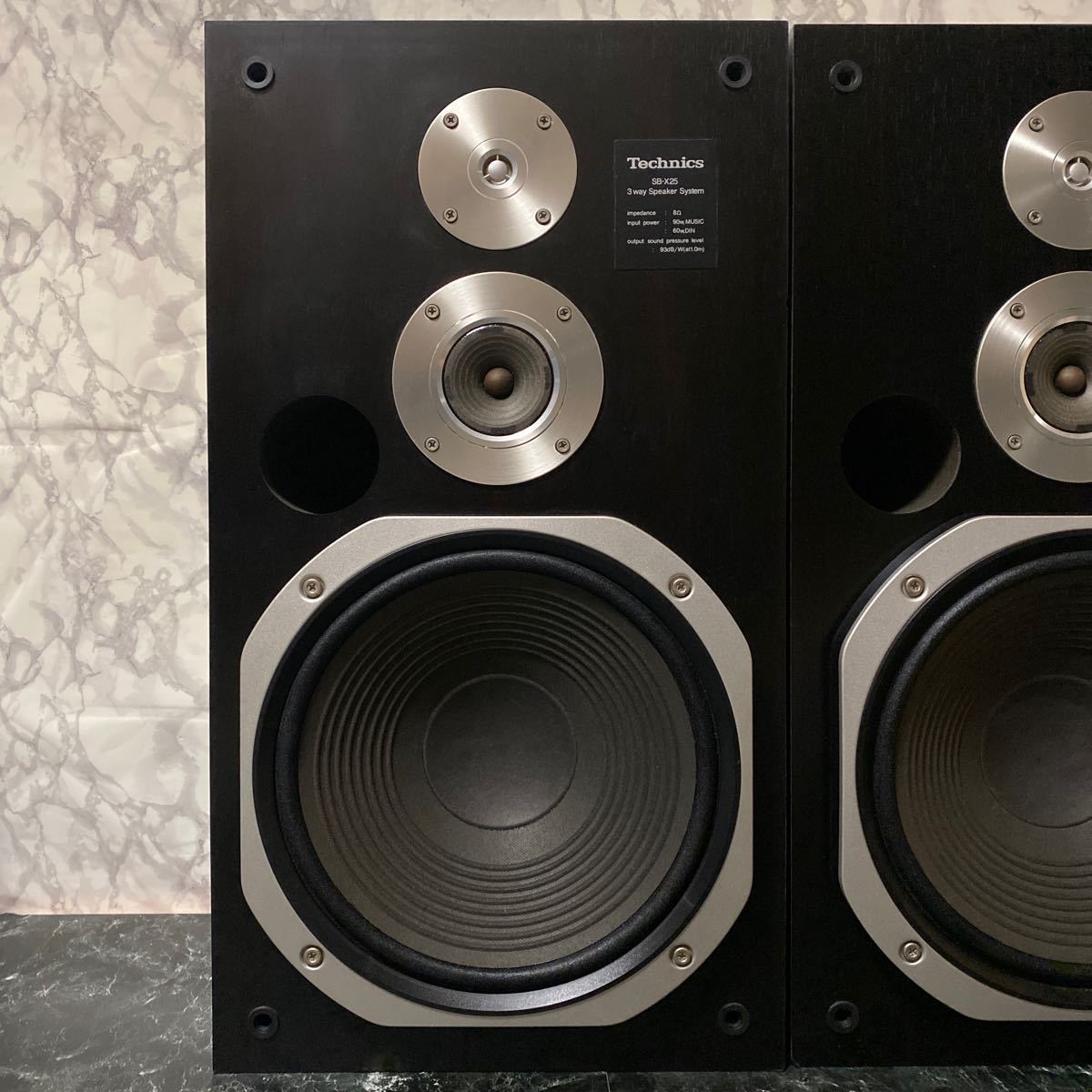 Technics テクニクス SB-X25 3way ブックシェルフ スピーカー 同一シリアル メンテナンス 音出し確認済み！_画像9