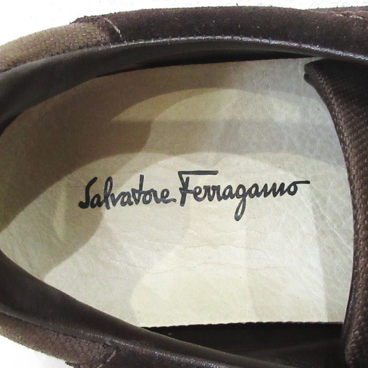 美品 Salvatore Ferragamo サルヴァトーレフェラガモ スエード ローカットスニーカー サイズ5 1/2 約22.5cm ブラウン_画像4