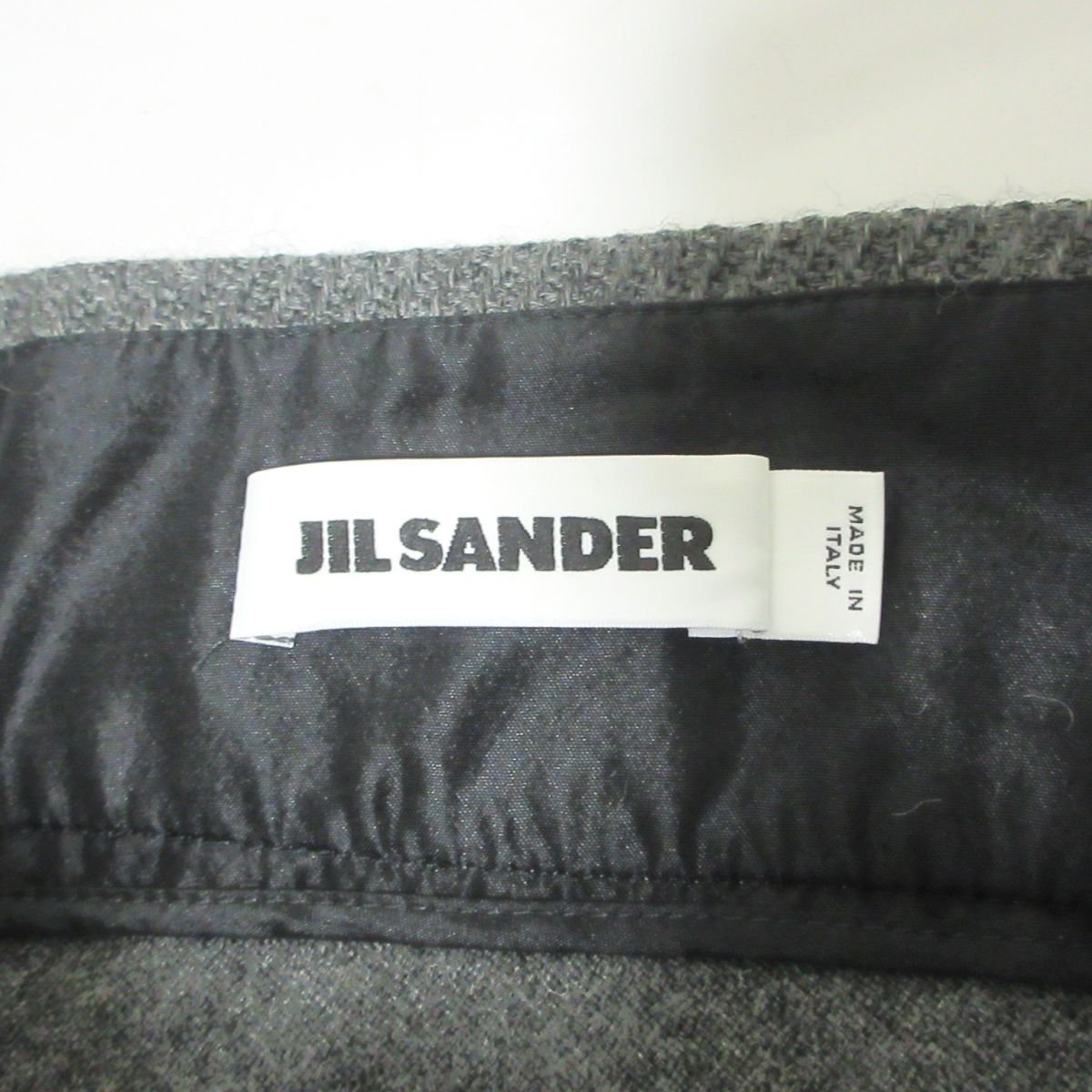 美品 JIL SANDER ジルサンダー 膝下丈 台形スカート 38 グレー 115_画像3