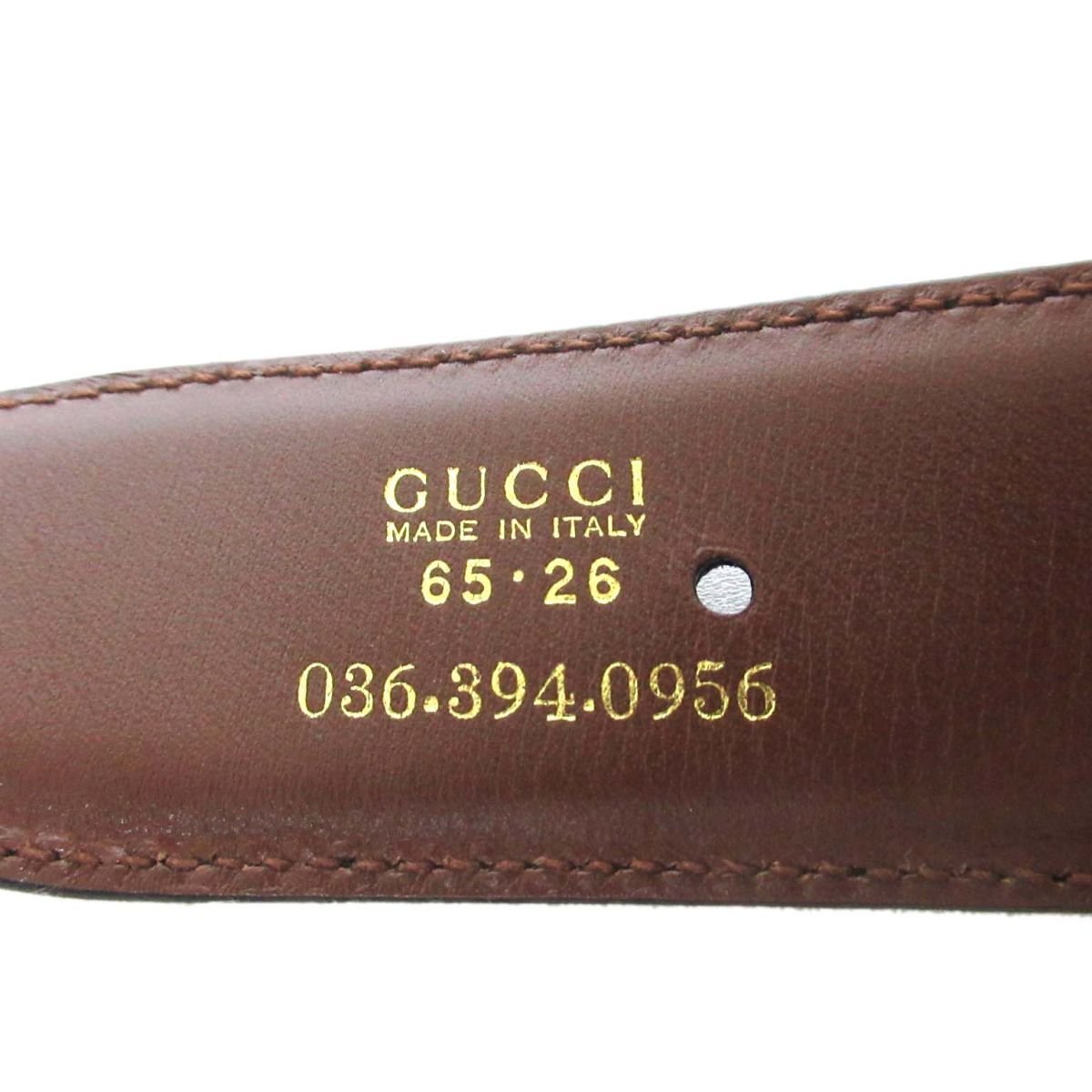 美品 GUCCI グッチ Gロゴバックル リバーシブル レザー ベルト 036 394 0956 65/26サイズ ブラック×ブラウン×ゴールド金具_画像10