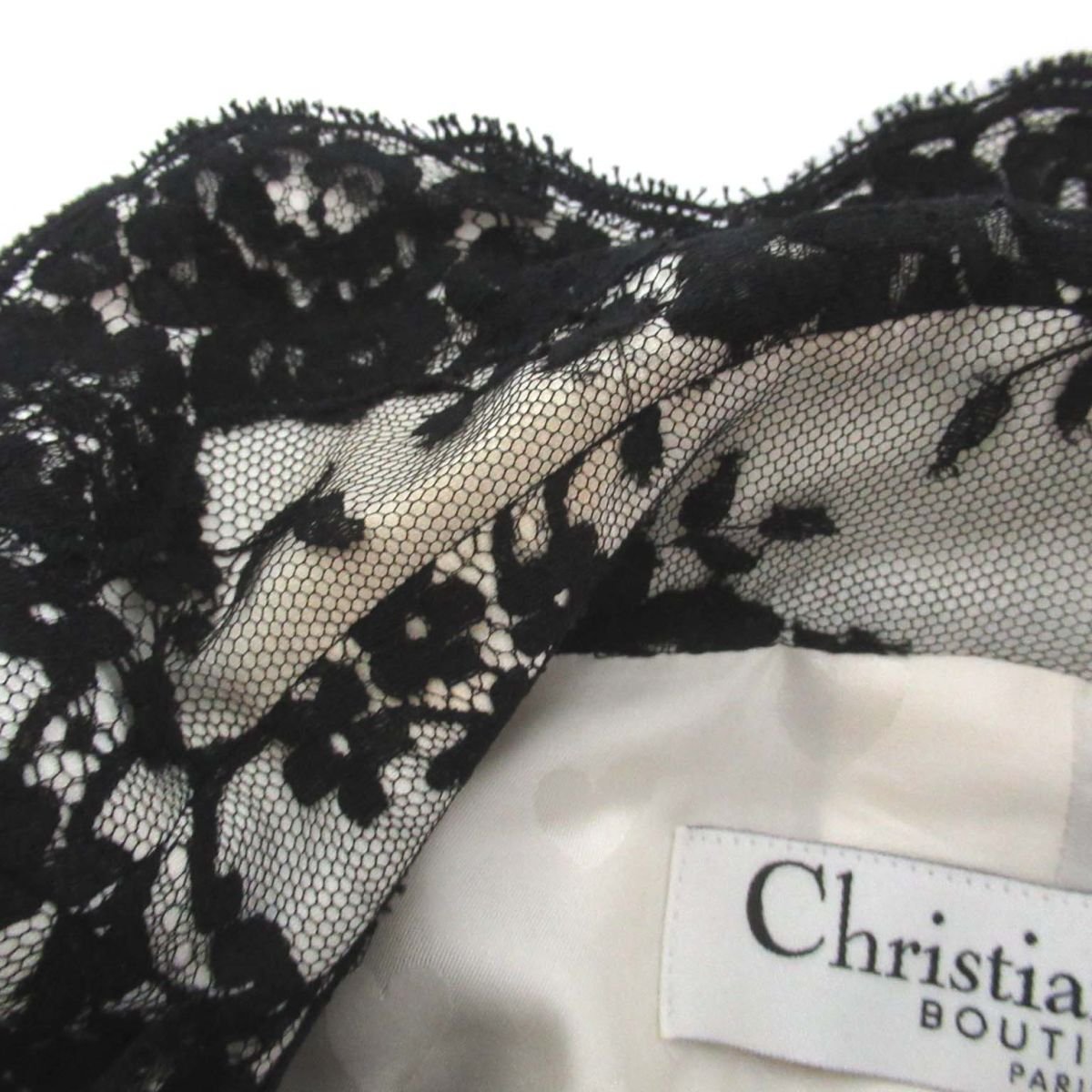  прекрасный товар Christian Dior Christian Dior Galliano период цветок рисунок гонки кнопка-застежка передний tailored jacket F38 черный 