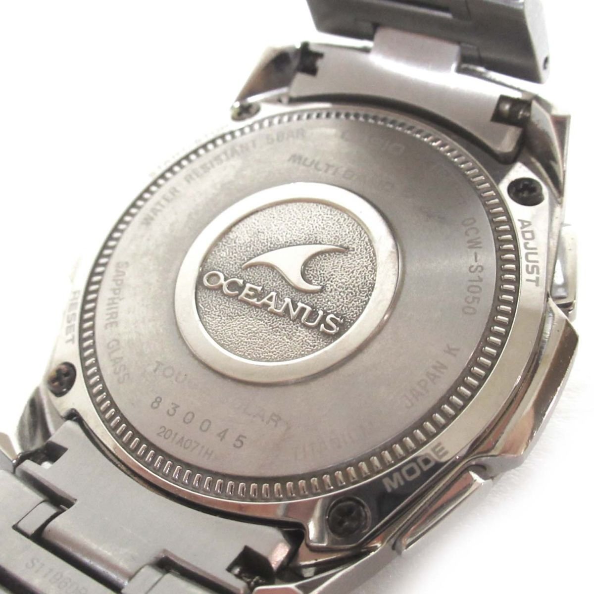 美品 CASIO カシオ OCEANUS オシアナス MANTA マンタ タフソーラー クロノグラフ メンズウォッチ 腕時計 OCW-S1050 ブラック文字盤_画像4