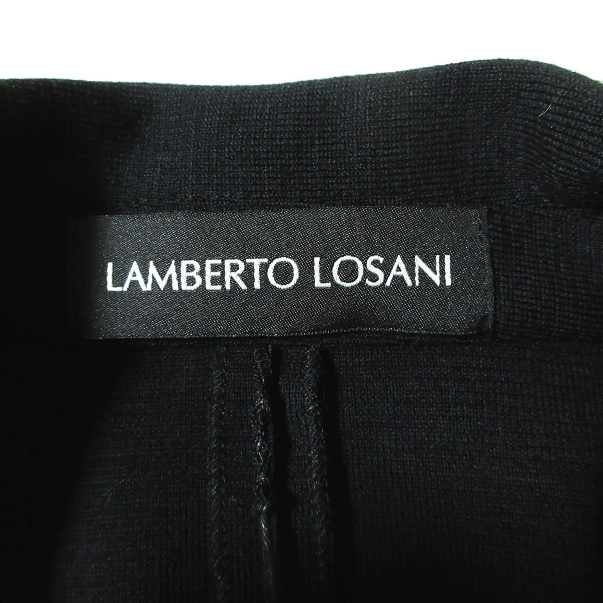 未使用 LAMBERTO LOSANI ランベルトロザーニ ダブルブレスト ニット テーラードジャケット サイズ44 ブラック_画像6