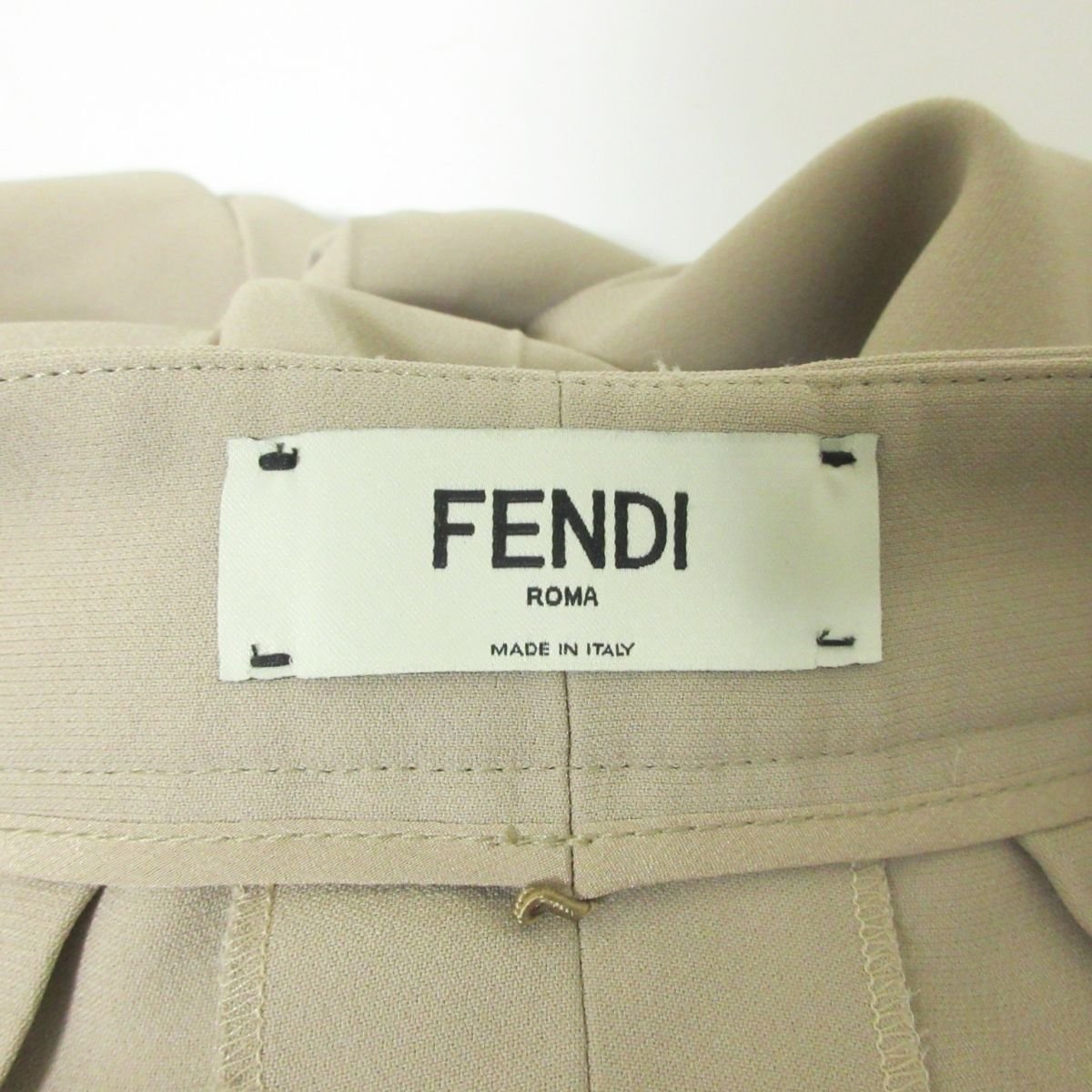  прекрасный товар FENDI Fendi 2021 год модели широкий брюки ko Kuhn брюки 40 бежевый 123