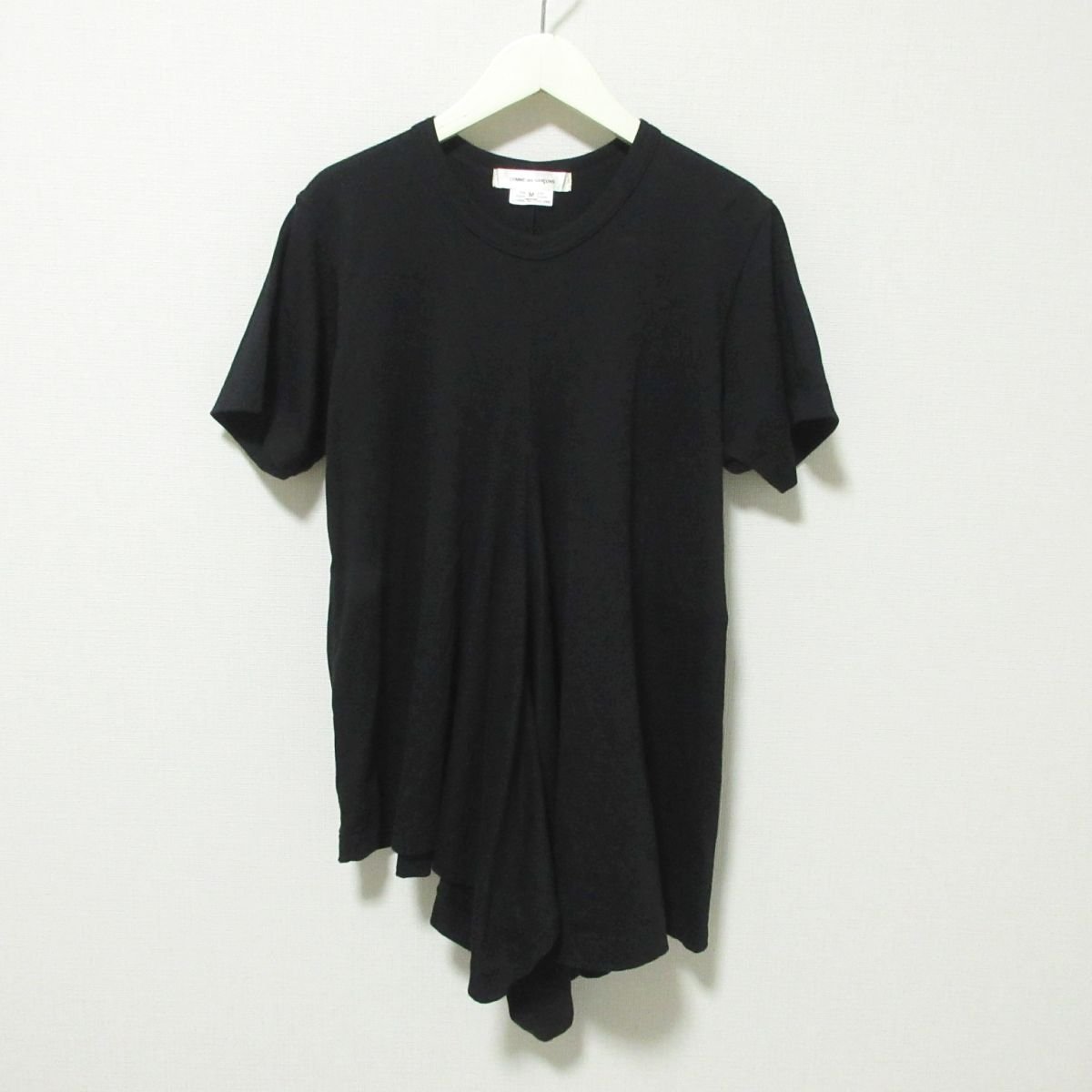 美品 23SS COMME des GARCONS コムデギャルソン 半袖 アシンメトリー 変形 Tシャツ カットソー M ブラック 123_画像1