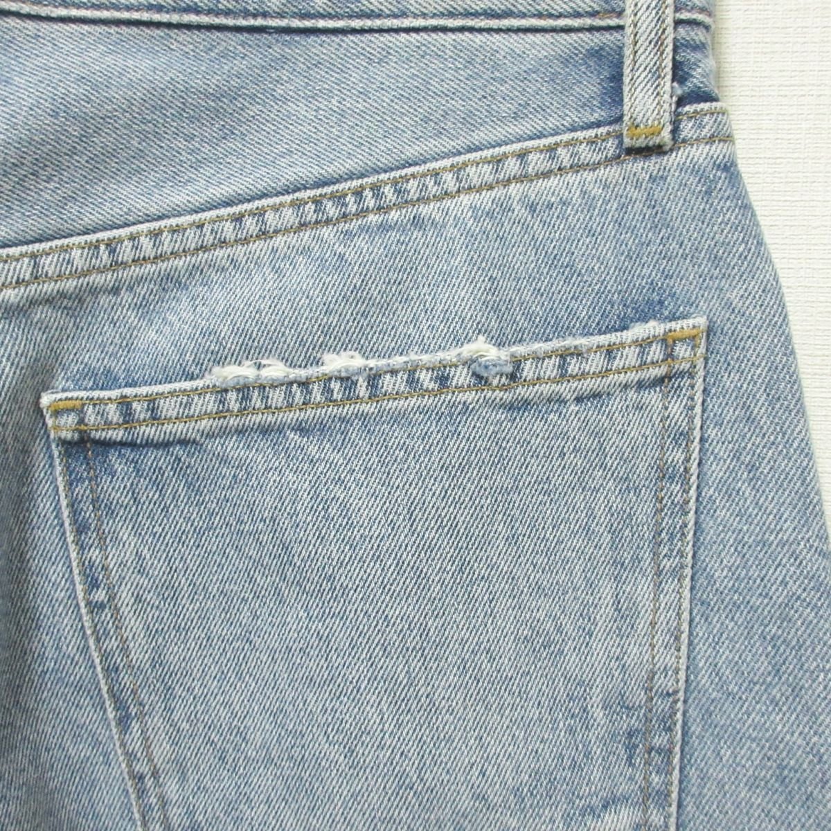 美品 AGOLDE エーゴールドイー 90S Pinch Waist Denim Pants ボタンフライ ストレート デニムパンツ ジーンズ W27 ライトブルー 124_画像6