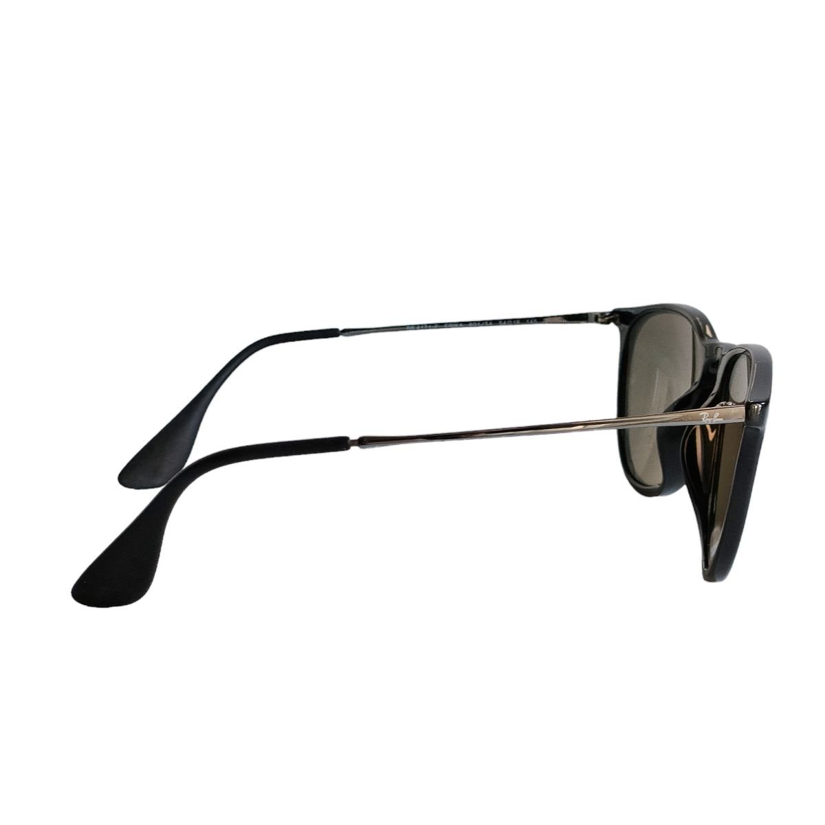ほぼ美品 Ray-Ban レイバン Erika メタル×セルフレーム ラウンド型 サングラス 眼鏡 アイウェア RB4171-F 54□18-145 ブラック×シルバーの画像4