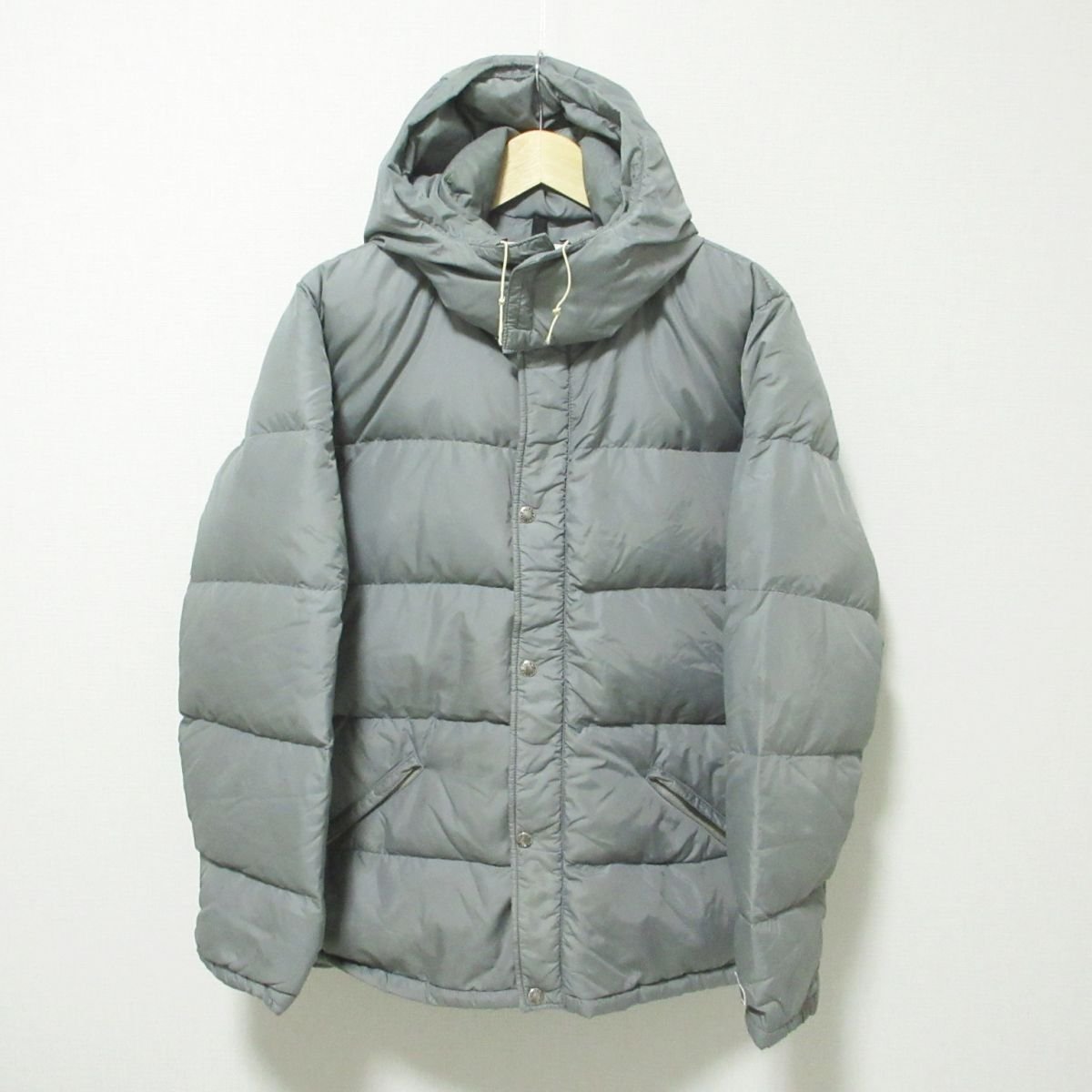 良品 90’S THE NORTH FACE ノースフェイス USA製 ヴィンテージ フード2WAY ダウンジャケット ブルゾン M グレー 124_画像1