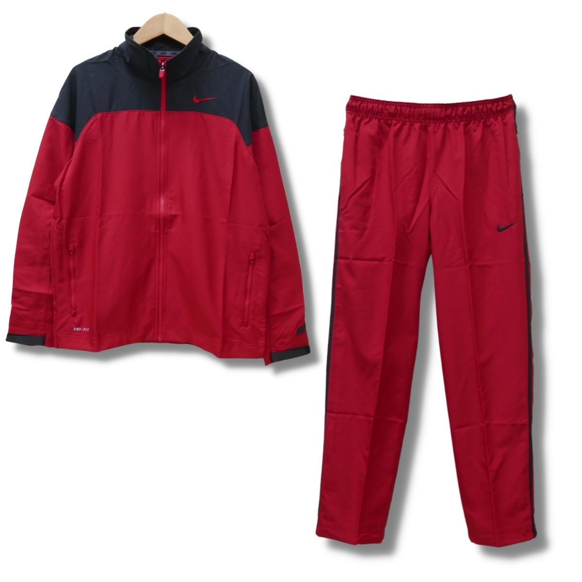 即決☆ナイキ ウーブンジャケット 上下セット RED/XLサイズ 送料無料 ウインドブレイカー ウインドジャケット パンツ 防風 赤 レッド