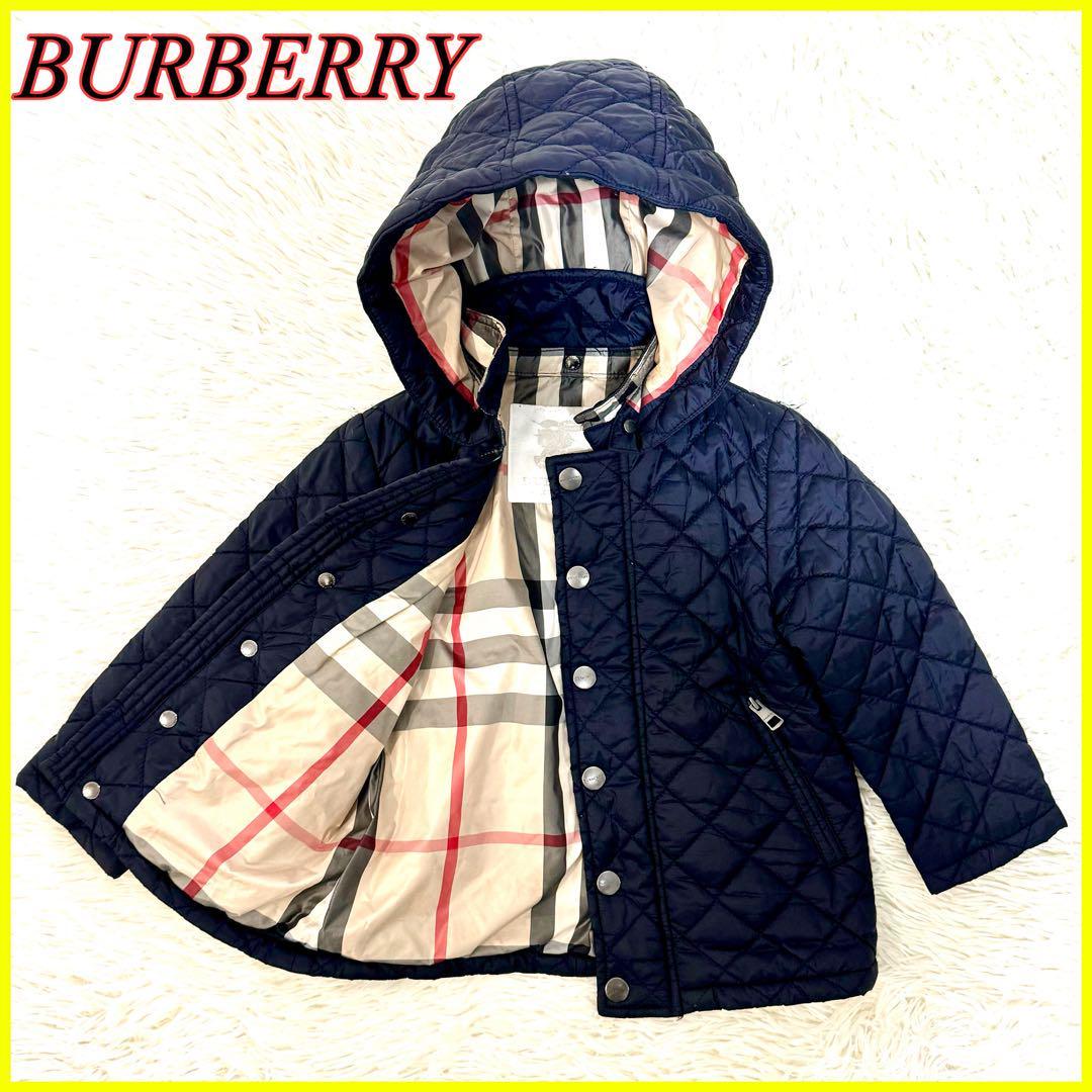 Burberry バーバリー BURBERRY CHILDREN キルティングジャケット ノバチェック 2way 92cm ネイビー キッズ ボーイズ  ガールズ 子供服