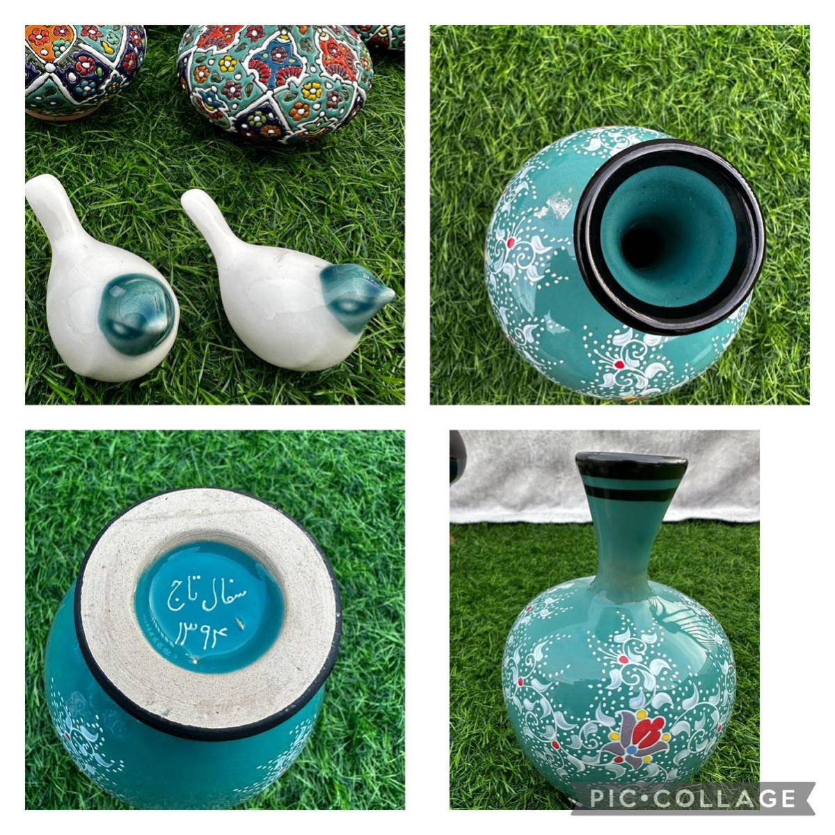 花瓶、イラン ペルシア ハメダン ラルジン 手作り花瓶、まとめ 花瓶、イラン ペルシア ハメダン ラルジン 手作り花瓶、まとめ